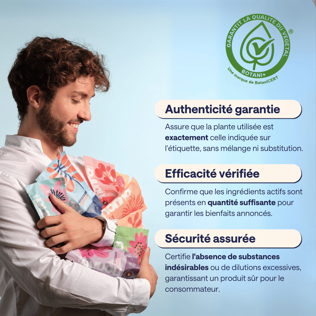 label botani + qui certifie 'intégralité de nos ingrédients